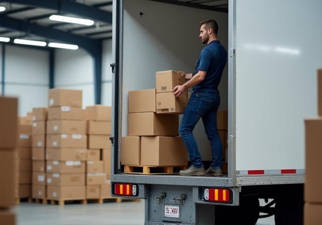E-commerce parcels being efficiently sorted and loaded into a YG Logistics truck
