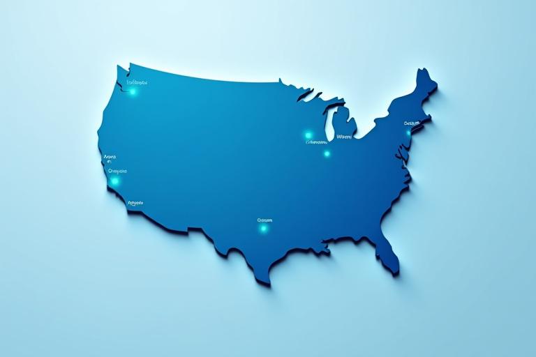 YG Trucking Service Area Map covering California, Nevada, Arizona, and Oregon
