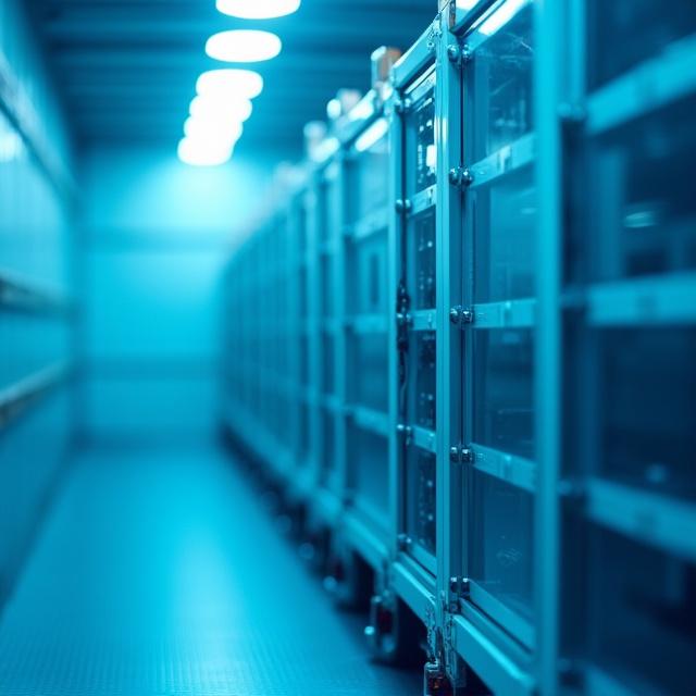 Close-up of high-technology cargo being handled in a secure environment