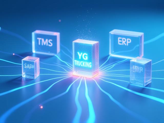 Illustration of software systems integrating with YG Logistics data