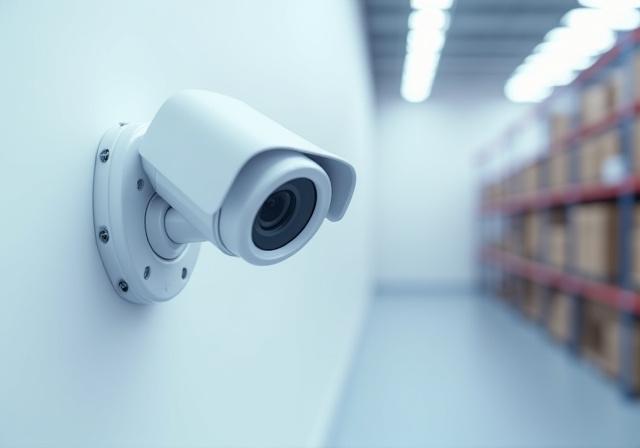 Modern warehouse racking and security infrastructure